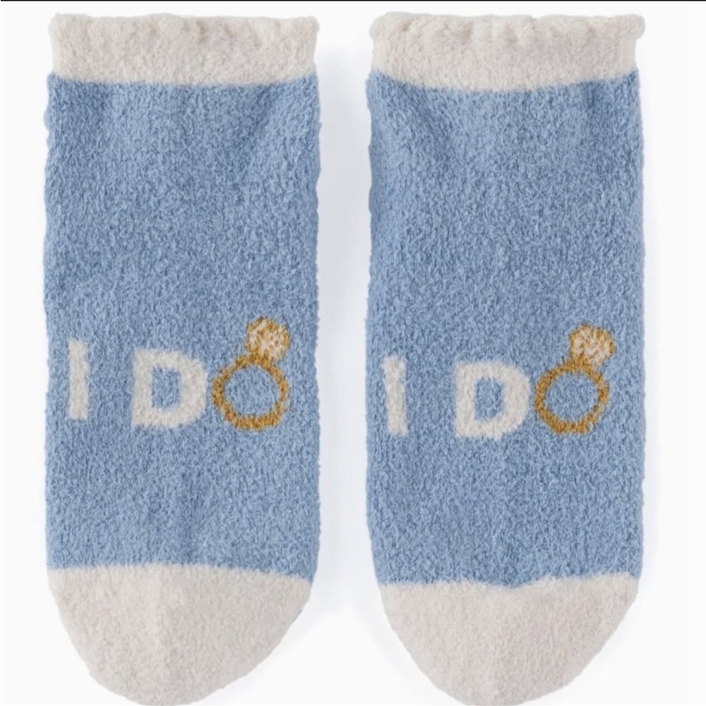 Blue and White 'I Do' Socks